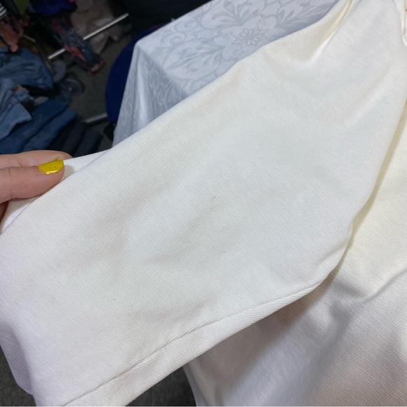 Vintage Maui Haleakala Logo Crazy Shirt Collared Longsleeve Cream with Flaws - Picture 3 of 11